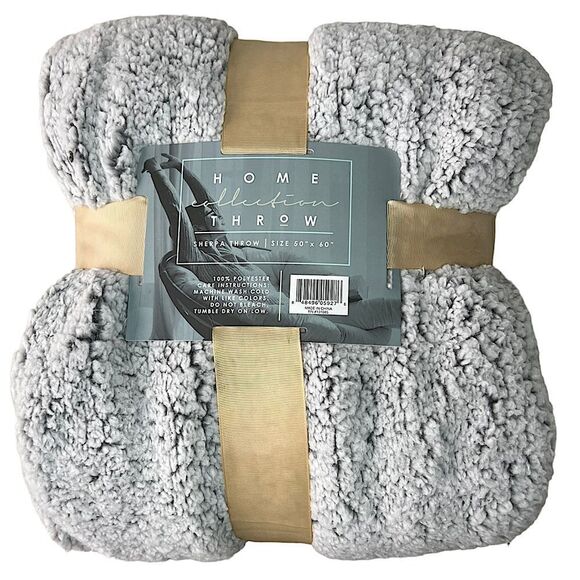 Home Collection Sherpa Throw Gray and White - Picture 8 of 11